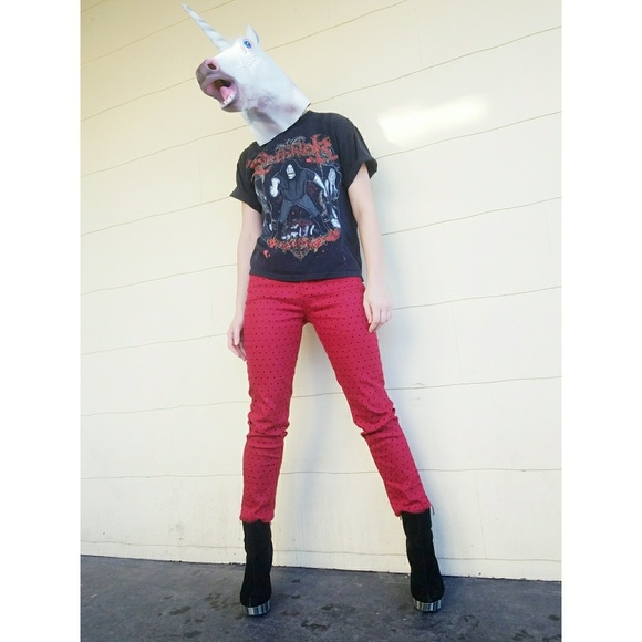 DG2 by Diane Gilman Denim - DG2 by Diane Gilman 4P Skinny Jeans Red Stars